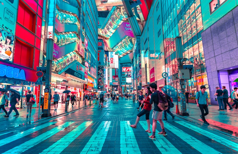 Evening lanterns along a Tokyo eating street